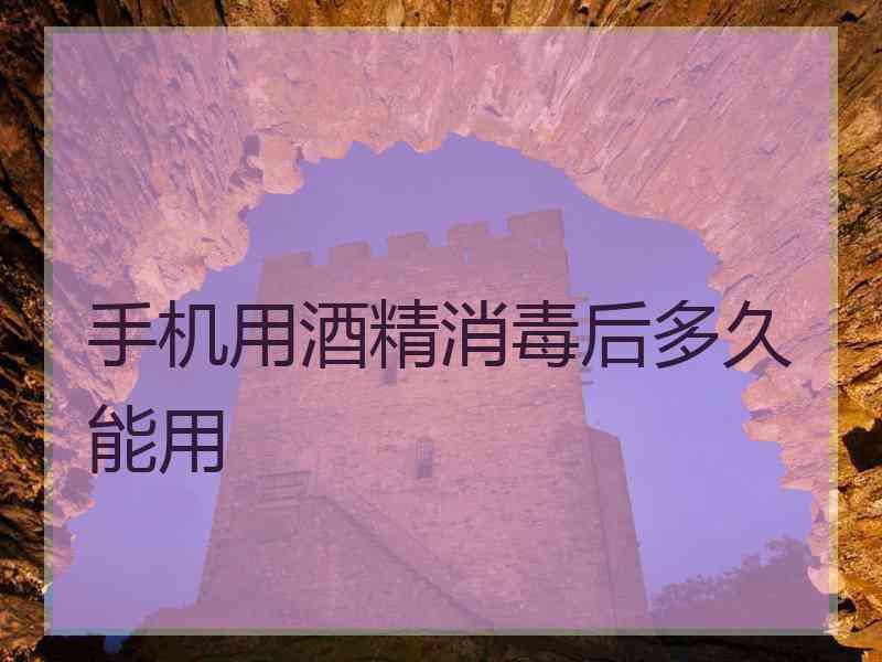 手机用酒精消毒后多久能用