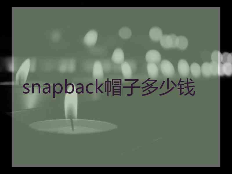 snapback帽子多少钱