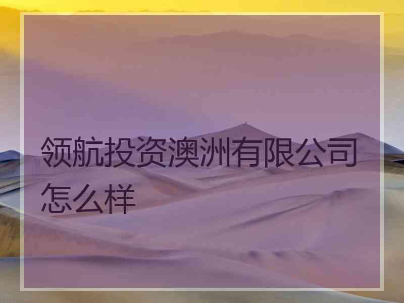 领航投资澳洲有限公司怎么样