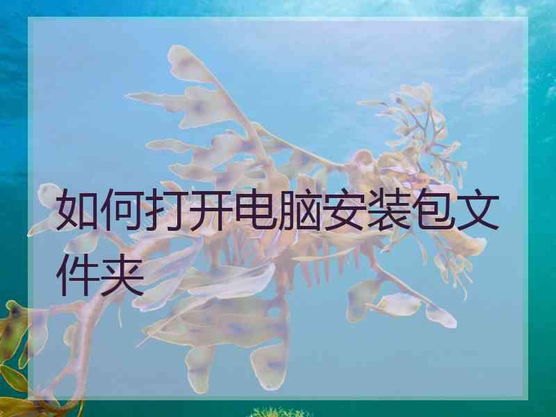 如何打开电脑安装包文件夹