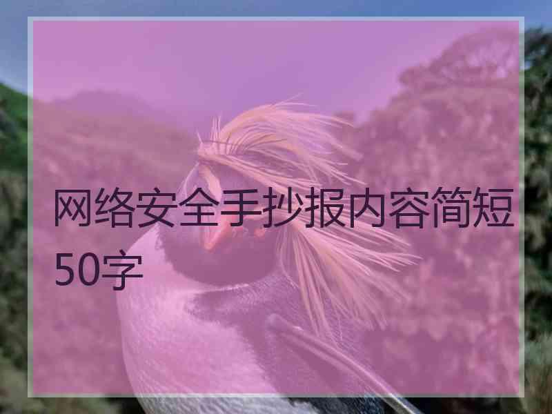 网络安全手抄报内容简短50字
