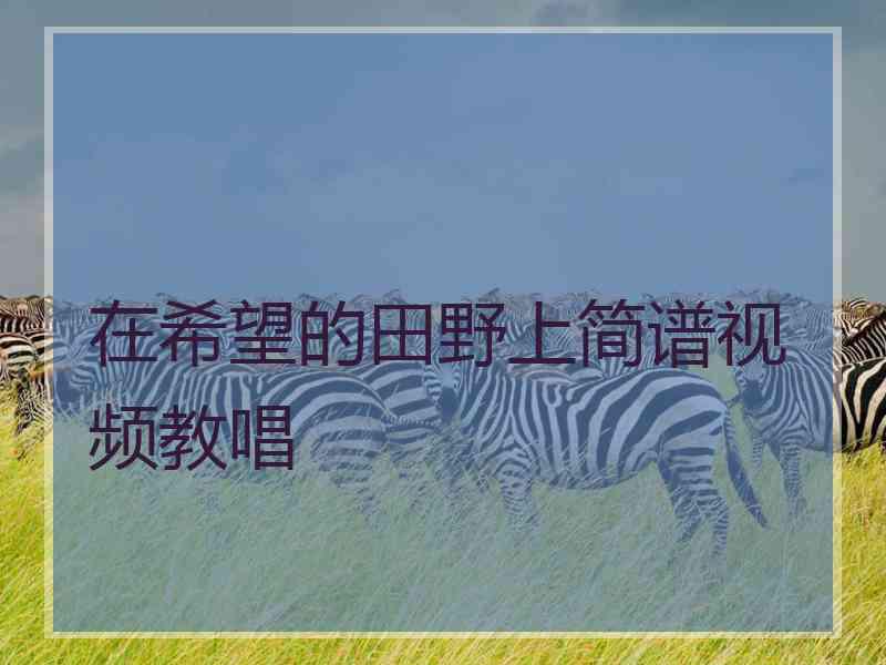 在希望的田野上简谱视频教唱