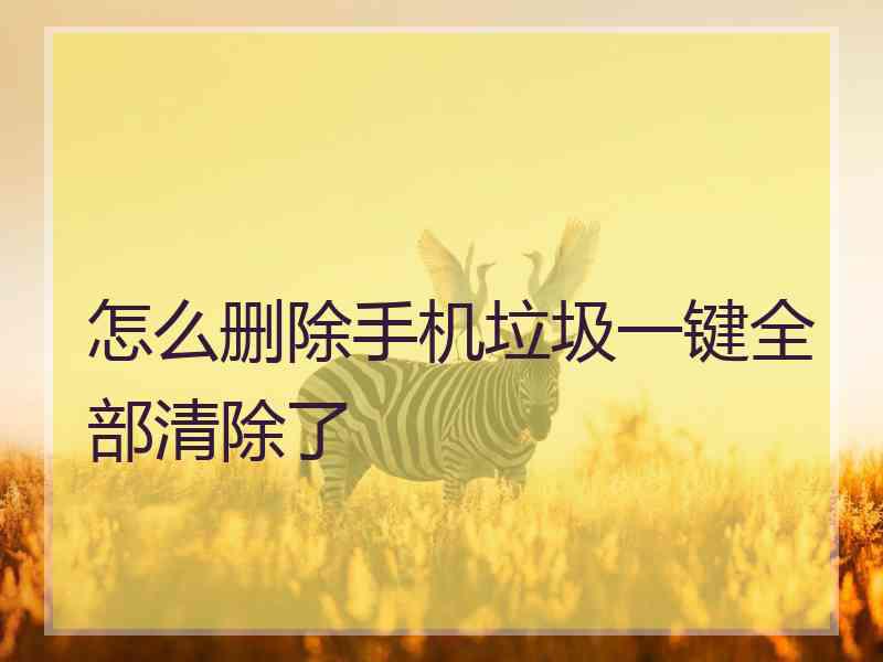 怎么删除手机垃圾一键全部清除了