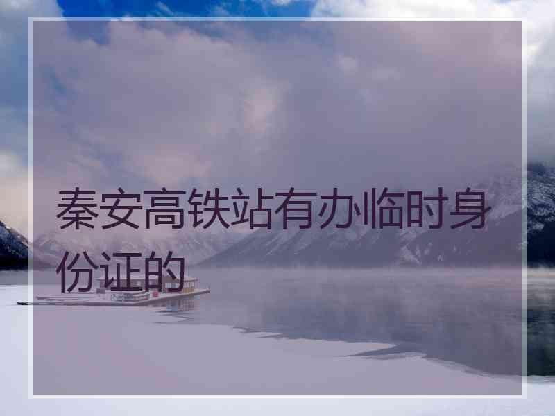 秦安高铁站有办临时身份证的