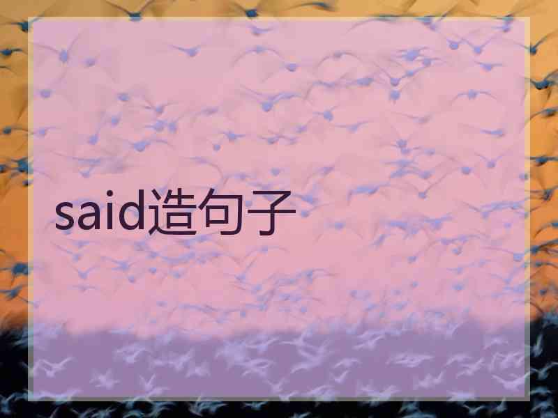 said造句子