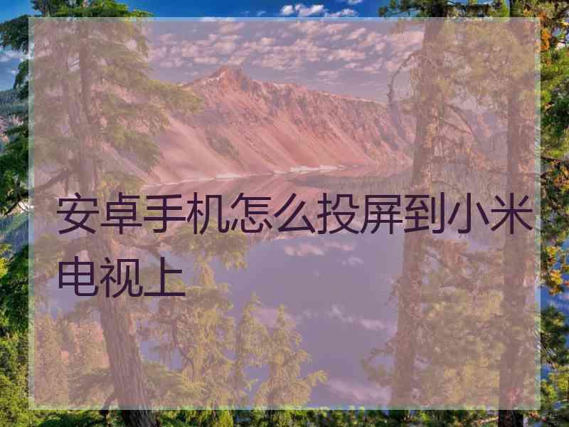 安卓手机怎么投屏到小米电视上