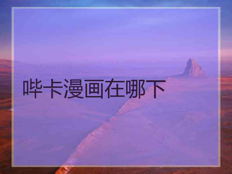 哔卡漫画在哪下