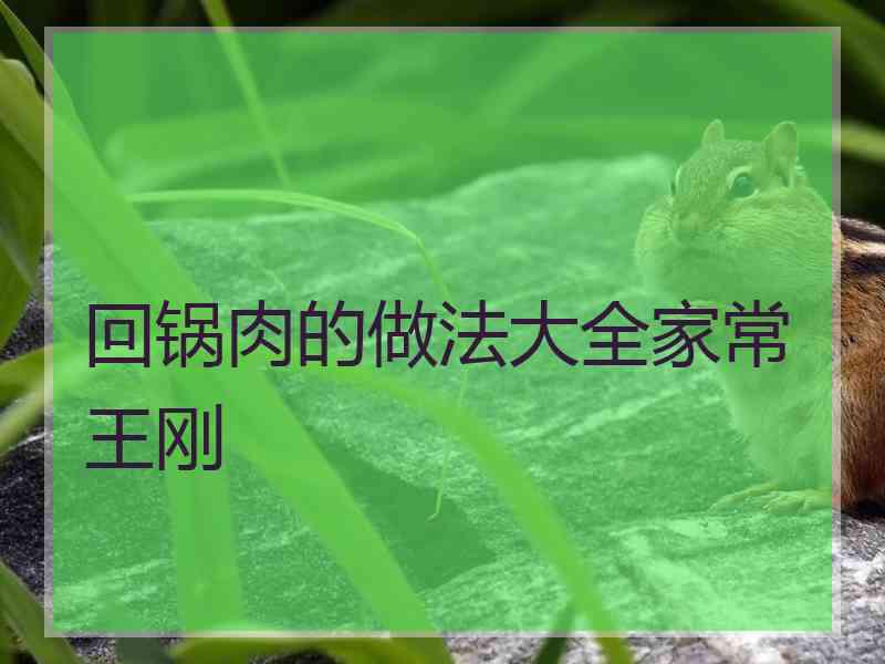 回锅肉的做法大全家常王刚