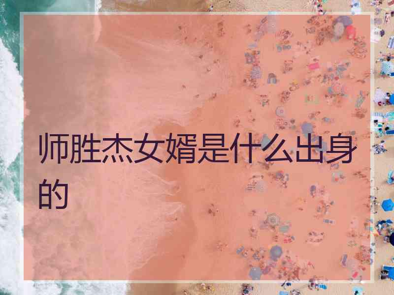 师胜杰女婿是什么出身的