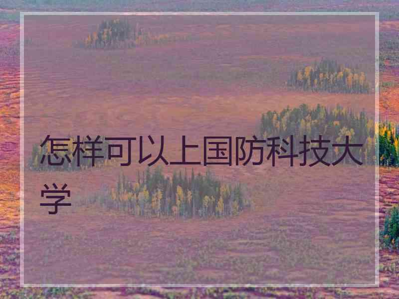 怎样可以上国防科技大学