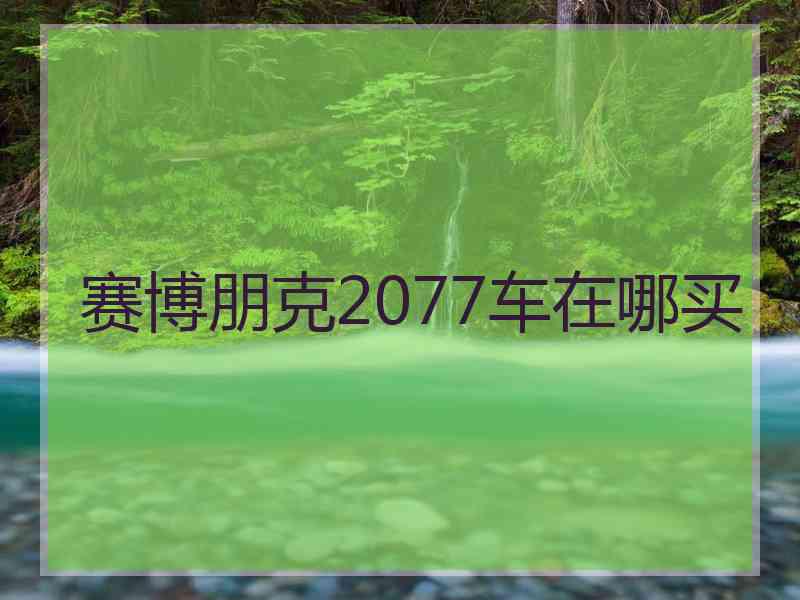 赛博朋克2077车在哪买