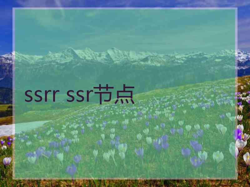 ssrr ssr节点