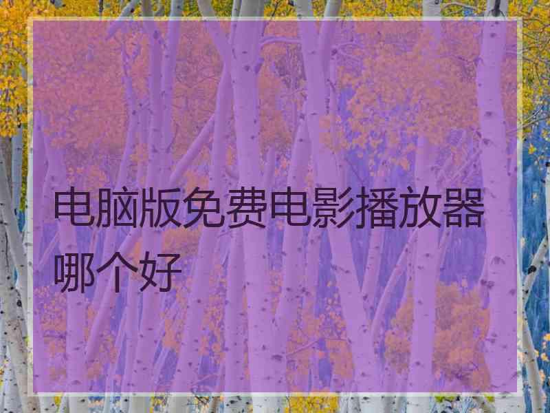 电脑版免费电影播放器哪个好
