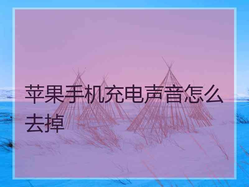 苹果手机充电声音怎么去掉