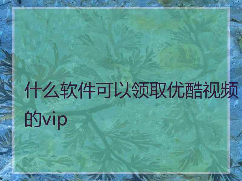 什么软件可以领取优酷视频的vip