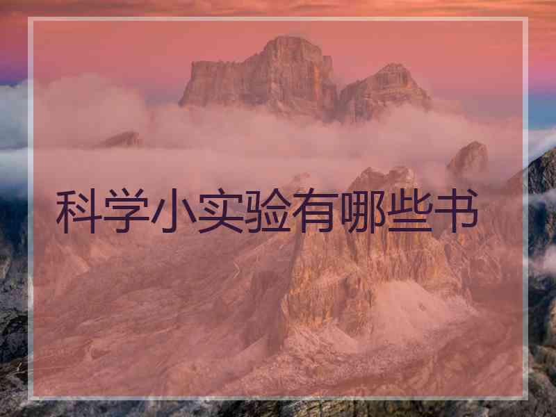 科学小实验有哪些书