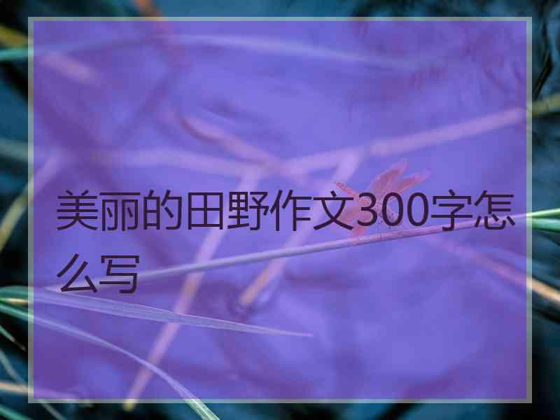 美丽的田野作文300字怎么写