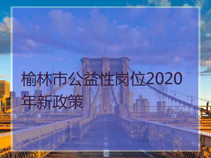 榆林市公益性岗位2020年新政策