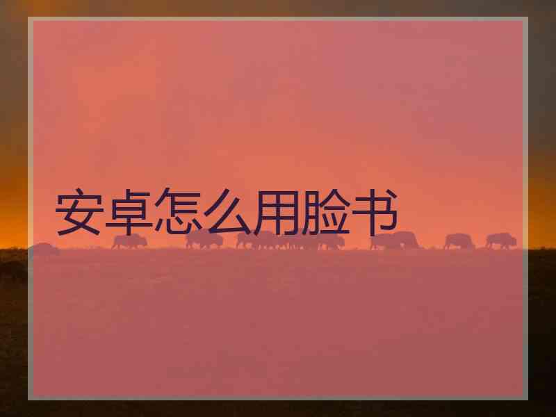 安卓怎么用脸书