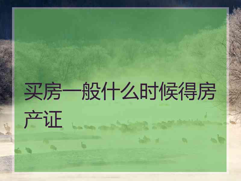 买房一般什么时候得房产证