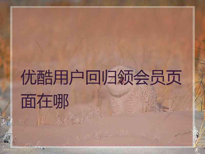 优酷用户回归领会员页面在哪