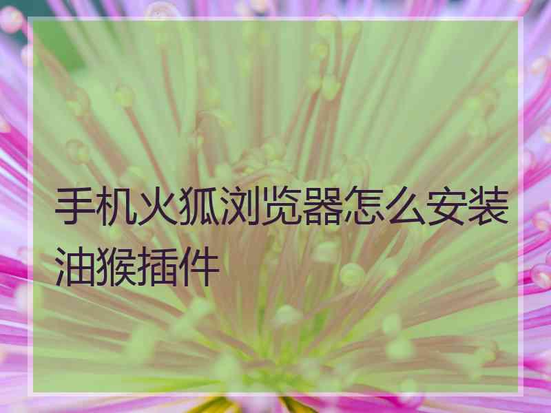 手机火狐浏览器怎么安装油猴插件