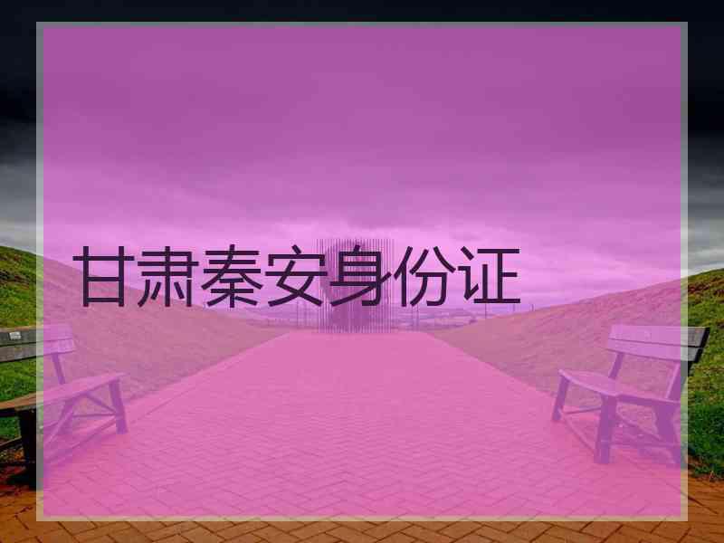 甘肃秦安身份证