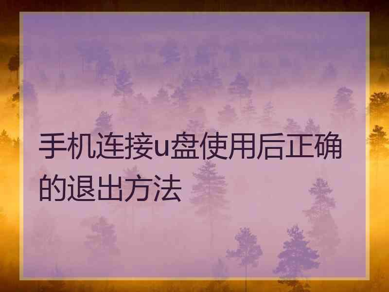 手机连接u盘使用后正确的退出方法