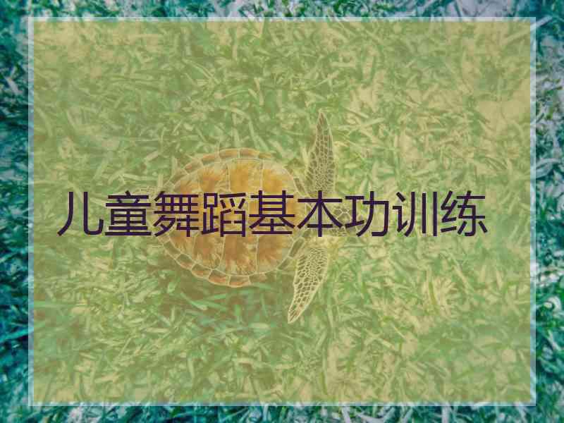 儿童舞蹈基本功训练