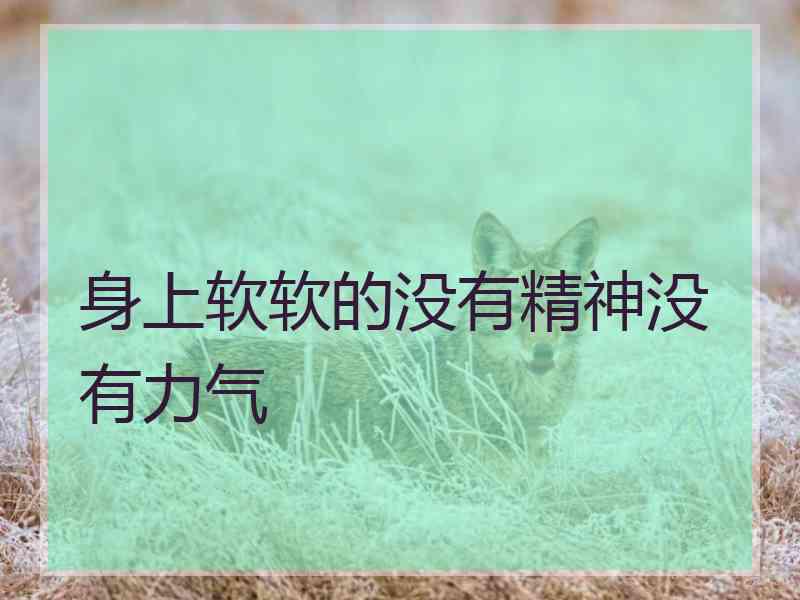 身上软软的没有精神没有力气
