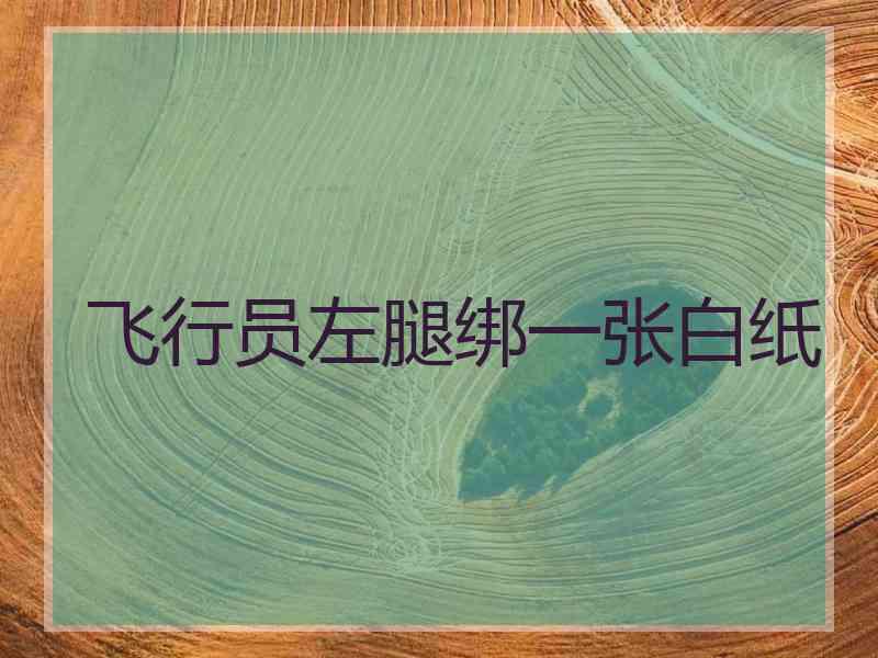 飞行员左腿绑一张白纸