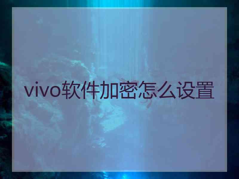 vivo软件加密怎么设置