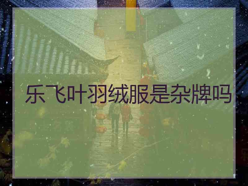 乐飞叶羽绒服是杂牌吗