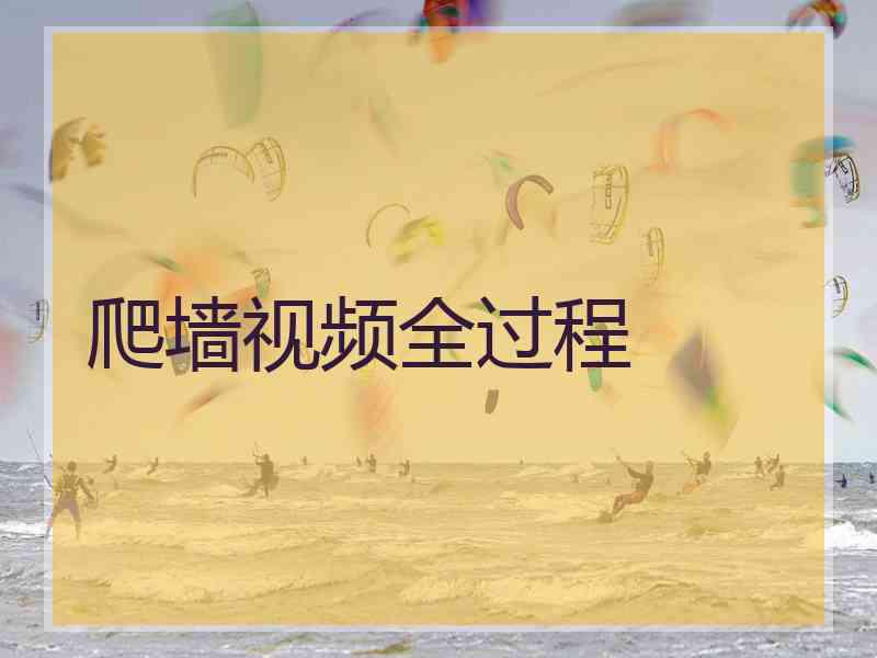 爬墙视频全过程