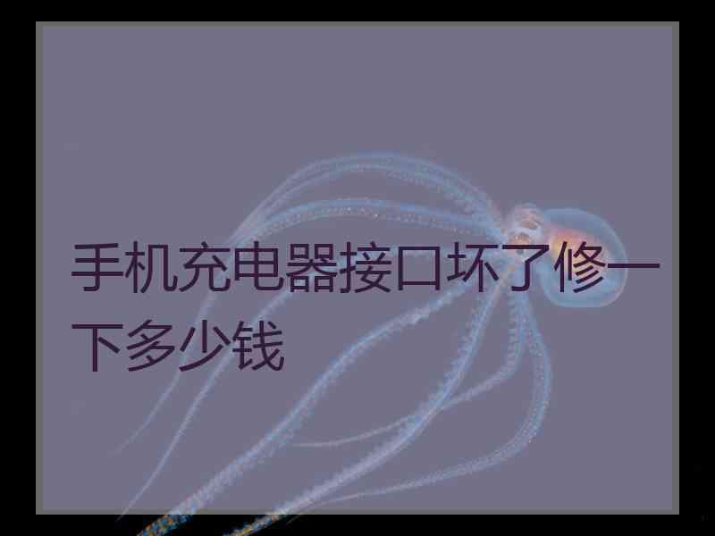 手机充电器接口坏了修一下多少钱