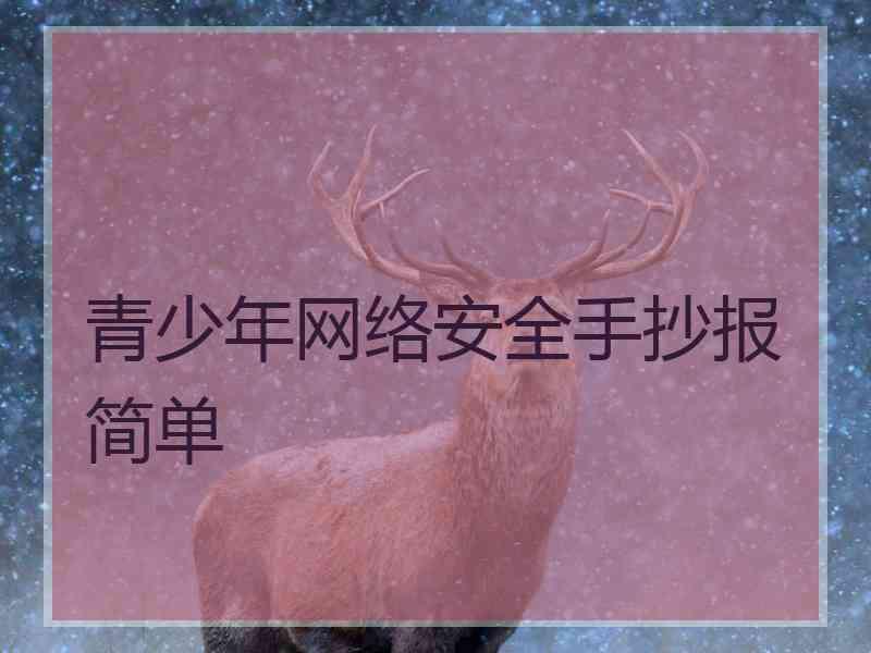 青少年网络安全手抄报简单