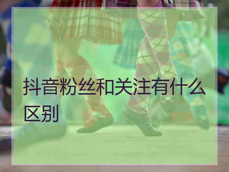 抖音粉丝和关注有什么区别