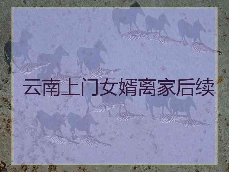 云南上门女婿离家后续