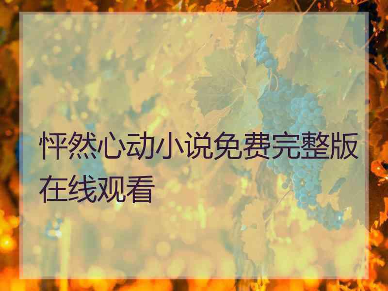 怦然心动小说免费完整版在线观看