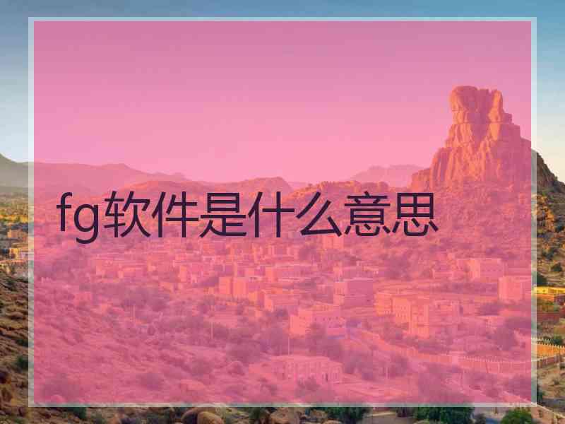 fg软件是什么意思
