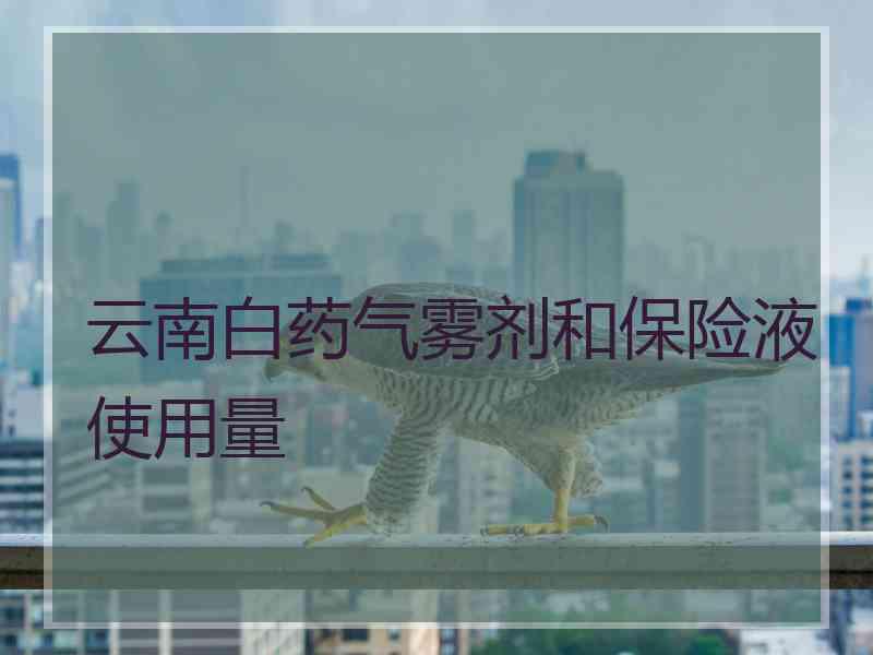 云南白药气雾剂和保险液使用量