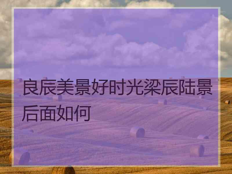 良辰美景好时光梁辰陆景后面如何