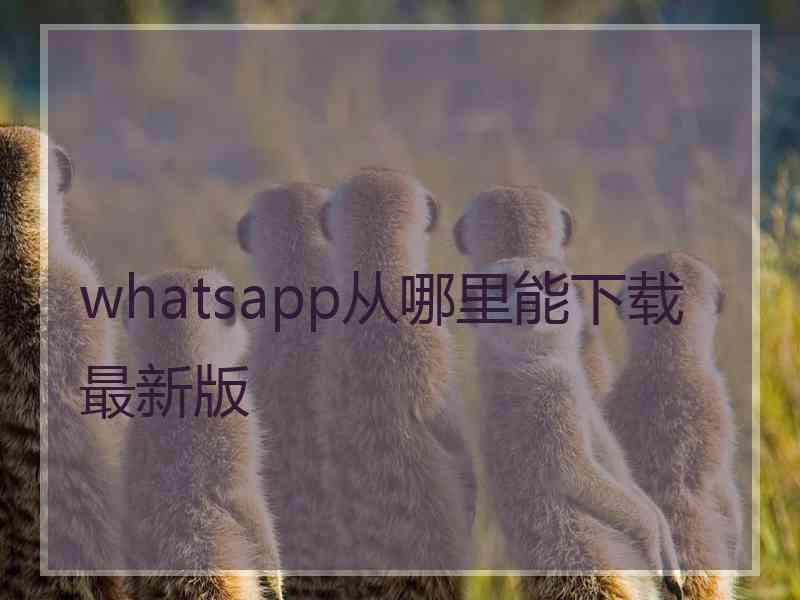 whatsapp从哪里能下载最新版