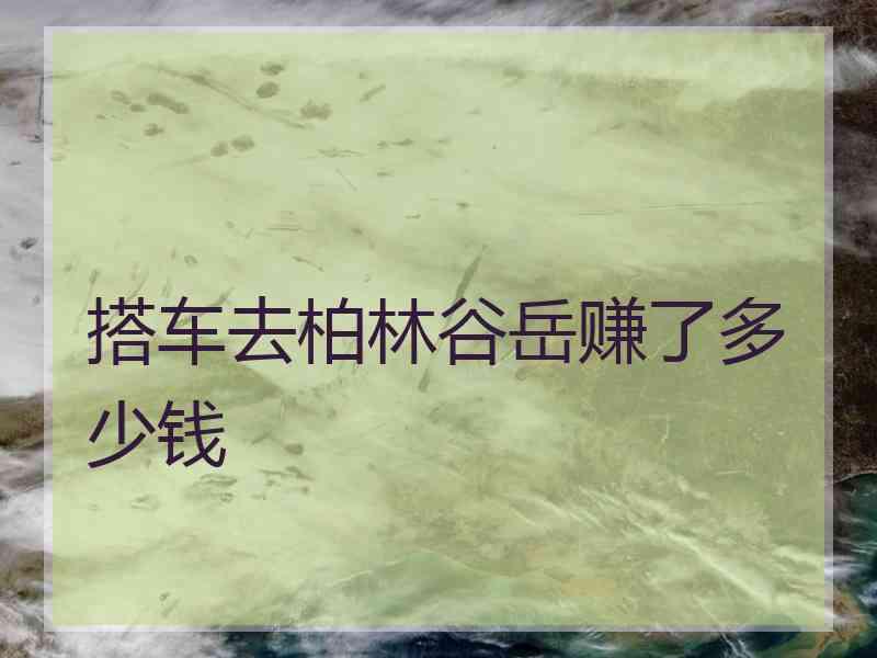 搭车去柏林谷岳赚了多少钱