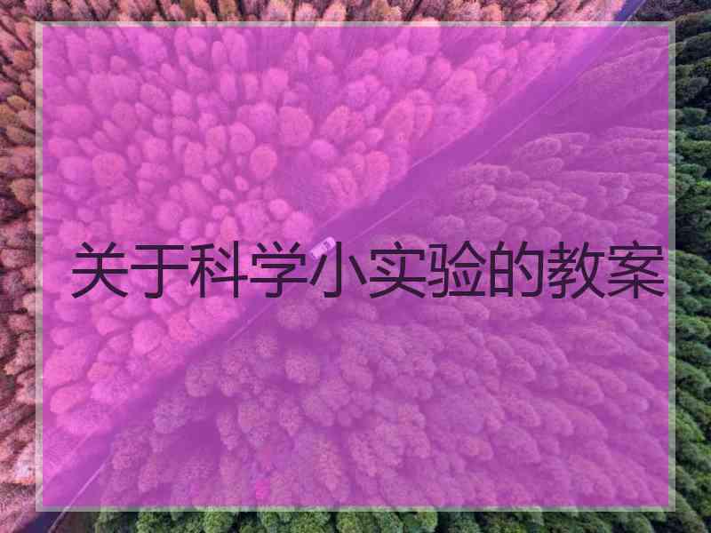 关于科学小实验的教案