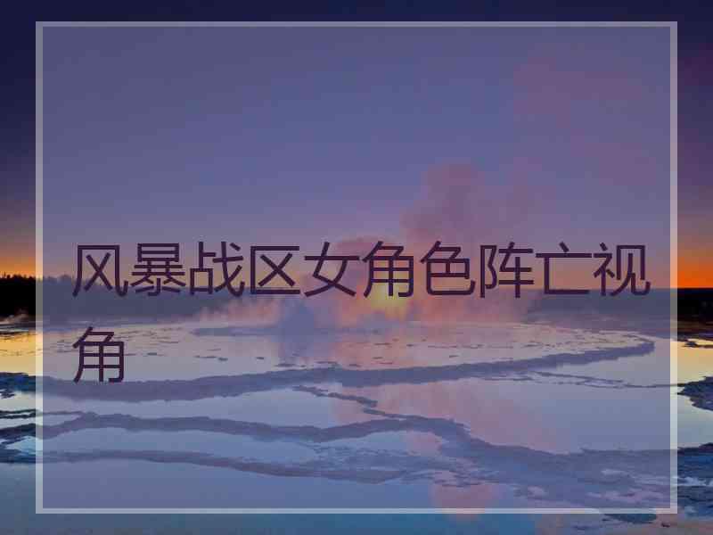 风暴战区女角色阵亡视角