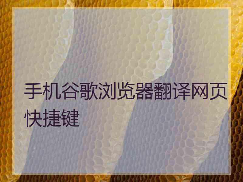 手机谷歌浏览器翻译网页快捷键