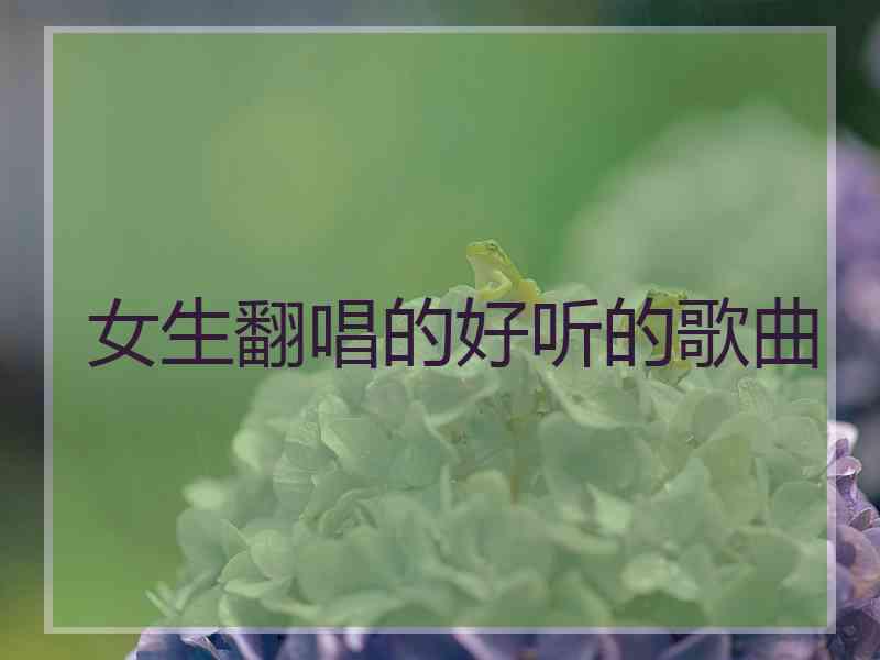女生翻唱的好听的歌曲