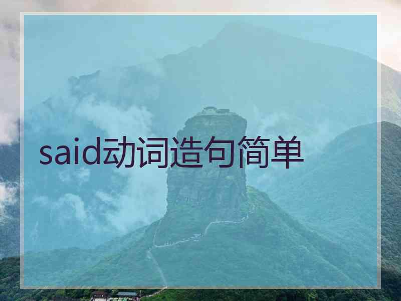 said动词造句简单