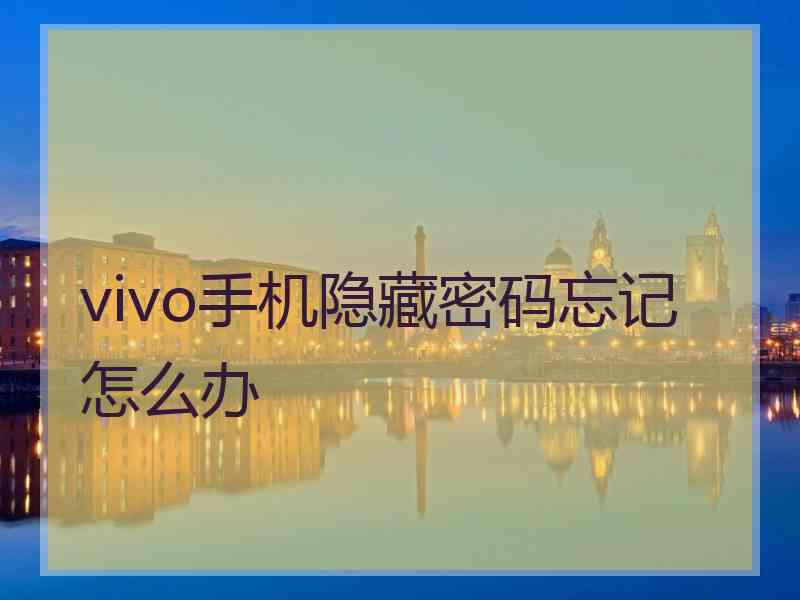 vivo手机隐藏密码忘记怎么办